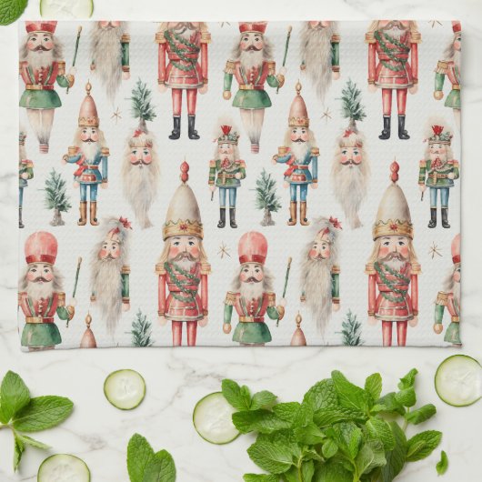メリークリスマスくるみ割り人形の休日 キッチンタオル (折り畳み)
