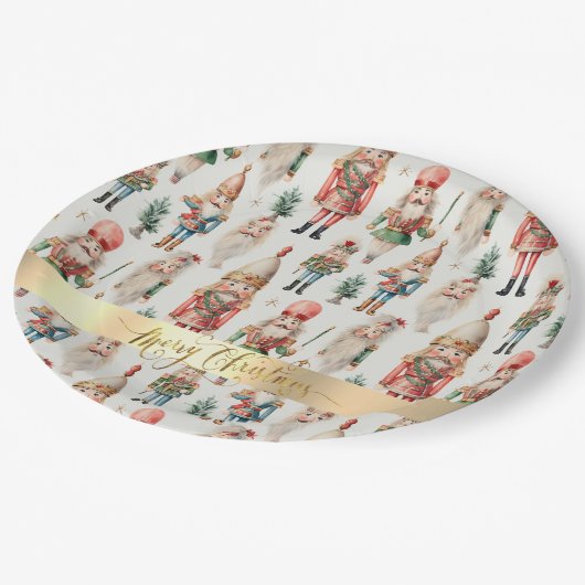 メリークリスマスくるみ割り人形の休日 ペーパープレート (アングル)