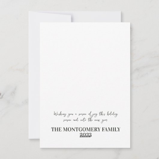 メリークリスマスくるみ割り人形Joyフォトホリデー シーズンカード (裏面)