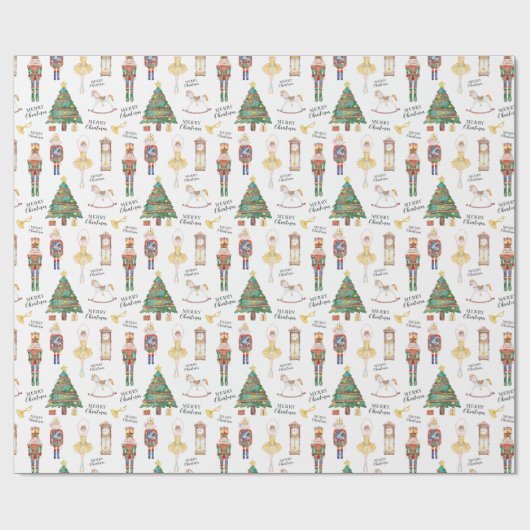 メリークリスマスくるみ割り器のギフトラップ紙 ラッピングペーパー (フラット)