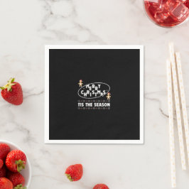 「メリークリスマスこの季節のフェスティバルデザイン」 スタンダードカクテルナプキン