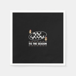 「メリークリスマスこの季節のフェスティバルデザイン」 スタンダードカクテルナプキン