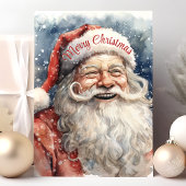 メリークリスマスすてきウォーターカラーサンタクロース シーズンカード