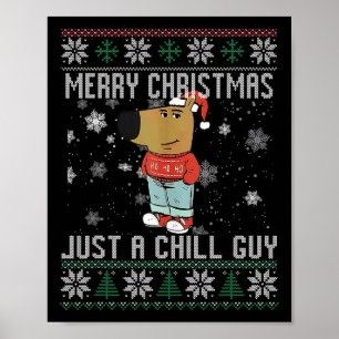 メリークリスマスただの冷たい男の犬の醜いクリスマス ポスター