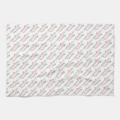 メリークリスマスつるとオーナメント、おもしろいパターン キッチンタオル (横)