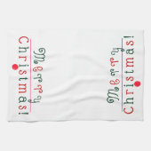 メリークリスマスつるとオーナメント、フェスティバルおもしろい キッチンタオル (横)