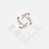 メリークリスマスつるとオーナメント 縁ありカクテルナプキン (角)