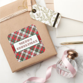 メリークリスマスで明るいクリスマスプレド スクエアシール