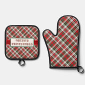 メリークリスマスで明るいクリスマスプレド 鍋つかみ&鍋敷きセット (正面)