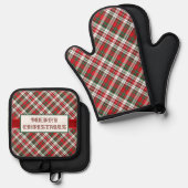 メリークリスマスで明るいクリスマスプレド 鍋つかみ&鍋敷きセット (正面/裏面)