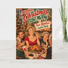 メリークリスマスで親戚が早く帰りますように カード