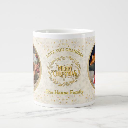 メリークリスマスとおばあちゃんを愛して | 2枚 ジャンボコーヒーマグカップ (正面)