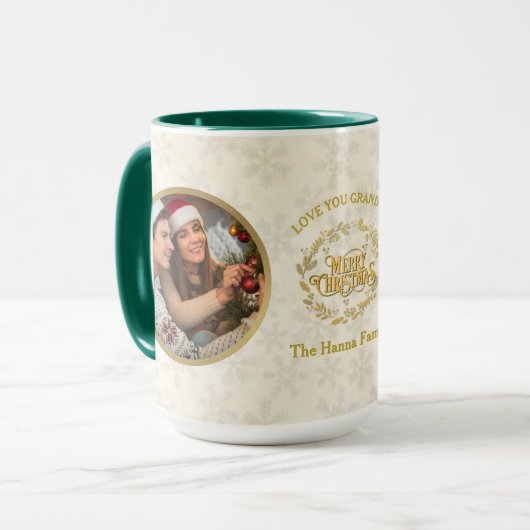 メリークリスマスとおばあちゃんを愛して | 2枚 マグカップ (正面左)