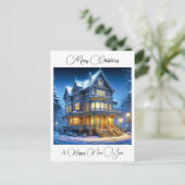 メリークリスマスとお正月パーソナライズされた ポストカード (スタンド正面)