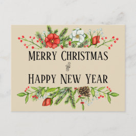 メリークリスマスとお正月パーソナライズされた ポストカード