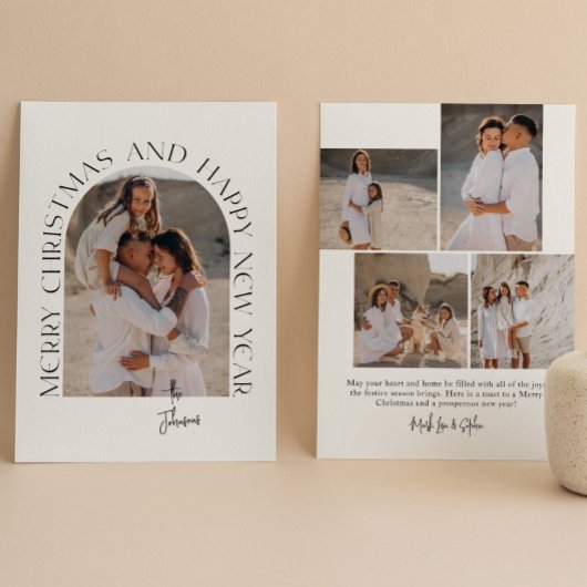 メリークリスマスとお正月モダン シーズンカード