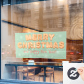 メリークリスマスとお正月 ウィンドウサイン (カフェ窓)