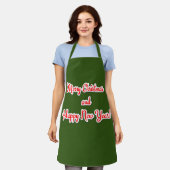 メリークリスマスとお正月 エプロン (着用した状態)