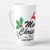 メリークリスマスとお正月 カフェラテマグ (左アングル)