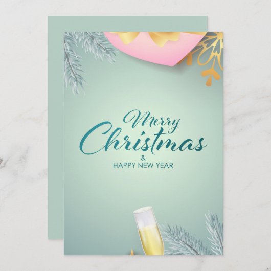 メリークリスマスとお正月 シーズンカード (正面/裏面)