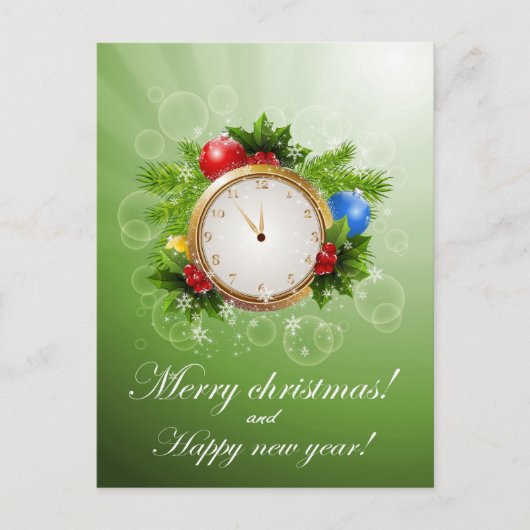 メリークリスマスとお正月 シーズンポストカード (正面)