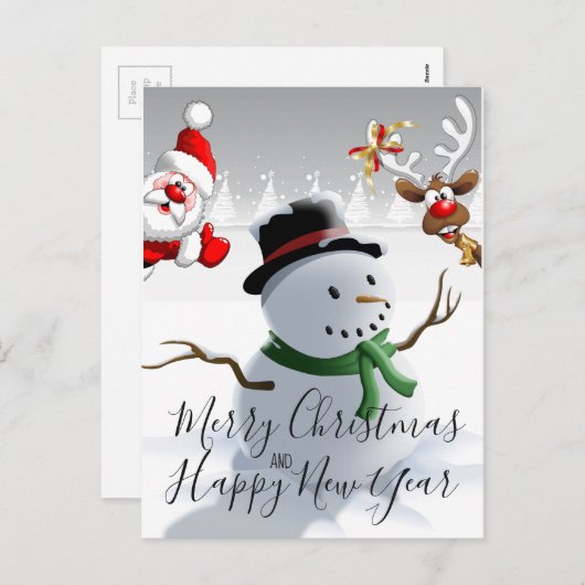 メリークリスマスとお正月 シーズンポストカード (正面/裏面)