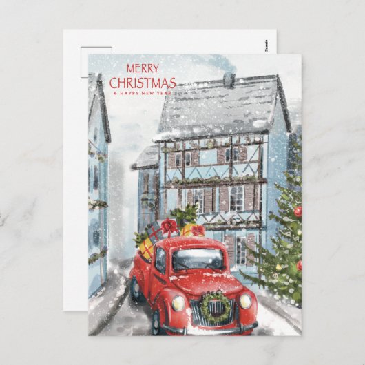 メリークリスマスとお正月 シーズンポストカード (正面/裏面)