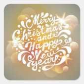 メリークリスマスとお正月 スクエアシール (正面)