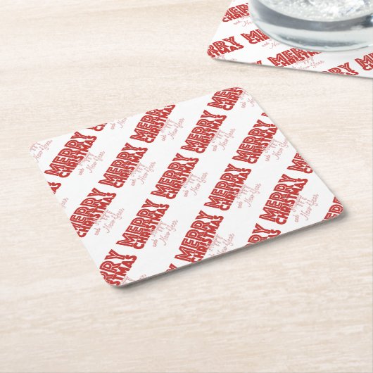 メリークリスマスとお正月 スクエアペーパーコースター (アングル)