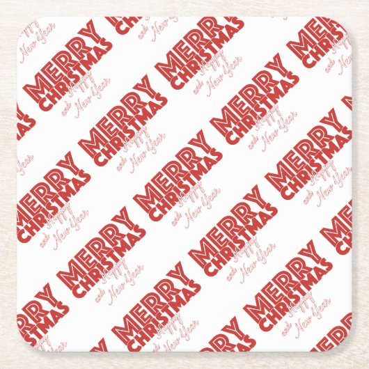 メリークリスマスとお正月 スクエアペーパーコースター (正面)