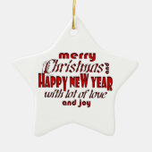 メリークリスマスとお正月 セラミックオーナメント (正面)