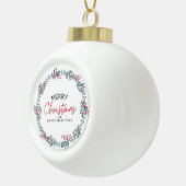 メリークリスマスとお正月 セラミックボールオーナメント (右)