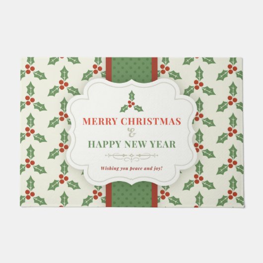 メリークリスマスとお正月 ドアマット (正面)