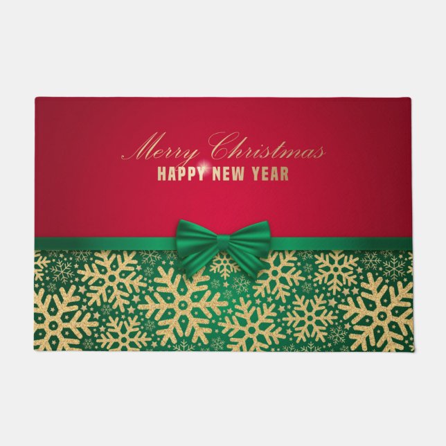 メリークリスマスとお正月 ドアマット (正面)