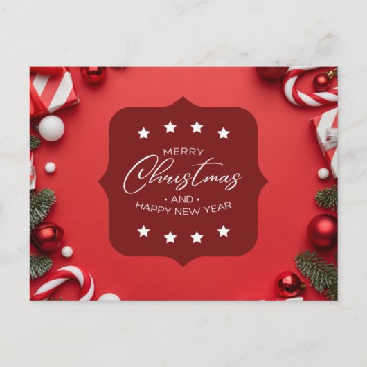 メリークリスマスとお正月 ポストカード (正面)