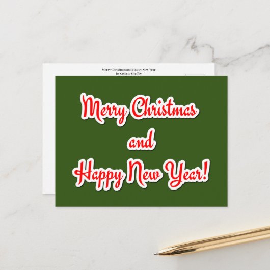 メリークリスマスとお正月 ポストカード (正面/裏面インサイチュ)