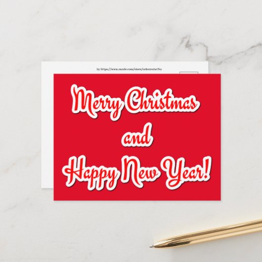 メリークリスマスとお正月 ポストカード (正面/裏面インサイチュ)