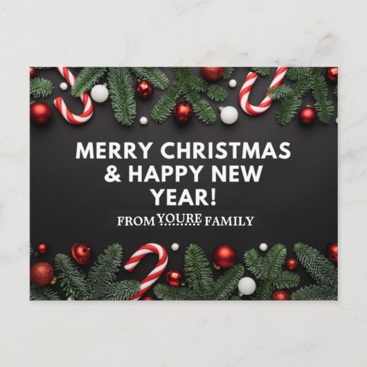 メリークリスマスとお正月 ポストカード (正面)