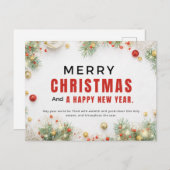 メリークリスマスとお正月 ポストカード (正面/裏面)