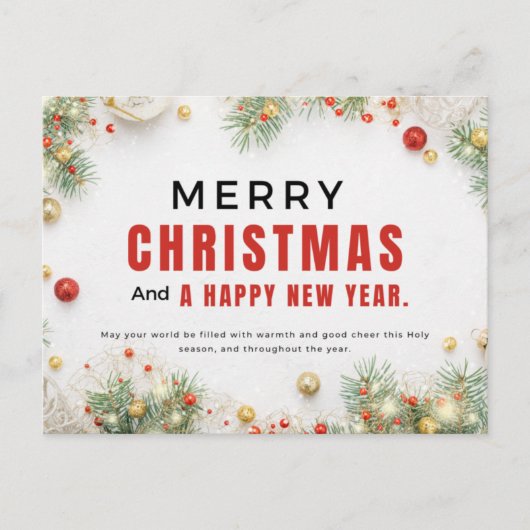 メリークリスマスとお正月 ポストカード (正面)