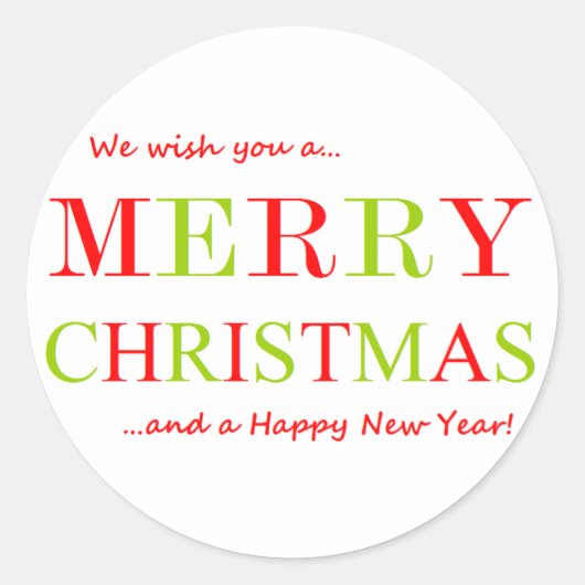 メリークリスマスとお正月 ラウンドシール (正面)