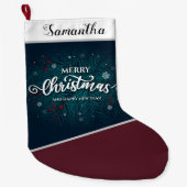 メリークリスマスとお正月 ラージクリスマスストッキング (正面)