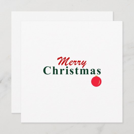 メリークリスマスとぶら下がったオーナメントクリスマス シーズンカード (正面/裏面)