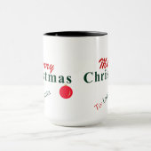 メリークリスマスとぶら下がったオーナメントクリスマス マグカップ (中央)