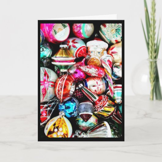 メリークリスマスとアンティークオーナメント シーズンカード (正面)