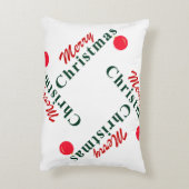 メリークリスマスとオーナメント、クラシック赤と緑 アクセントクッション (裏面(縦))
