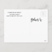 メリークリスマスとガーランドのスクリプトフォトカード シーズンポストカード (裏面)