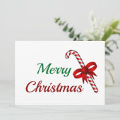 メリークリスマスとキャンディーケーンホリデーカード シーズンカード (スタンド正面)
