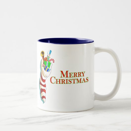 メリークリスマスとストッキングマグ ツートーンマグカップ (右)