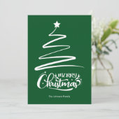 メリークリスマスとツリーグリーンクリスマスカード シーズンカード (スタンド正面)